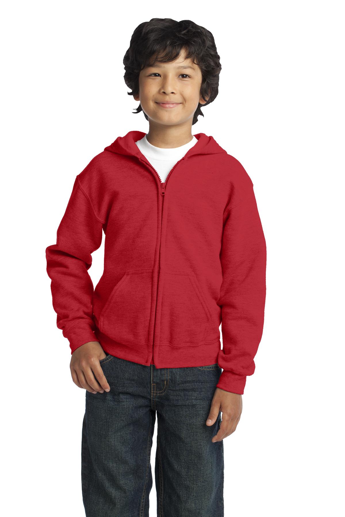 DISCONTINUED Gildan® Youth Heavy Blend™ Full-Zip Hooded Sweatshirt. 18600B