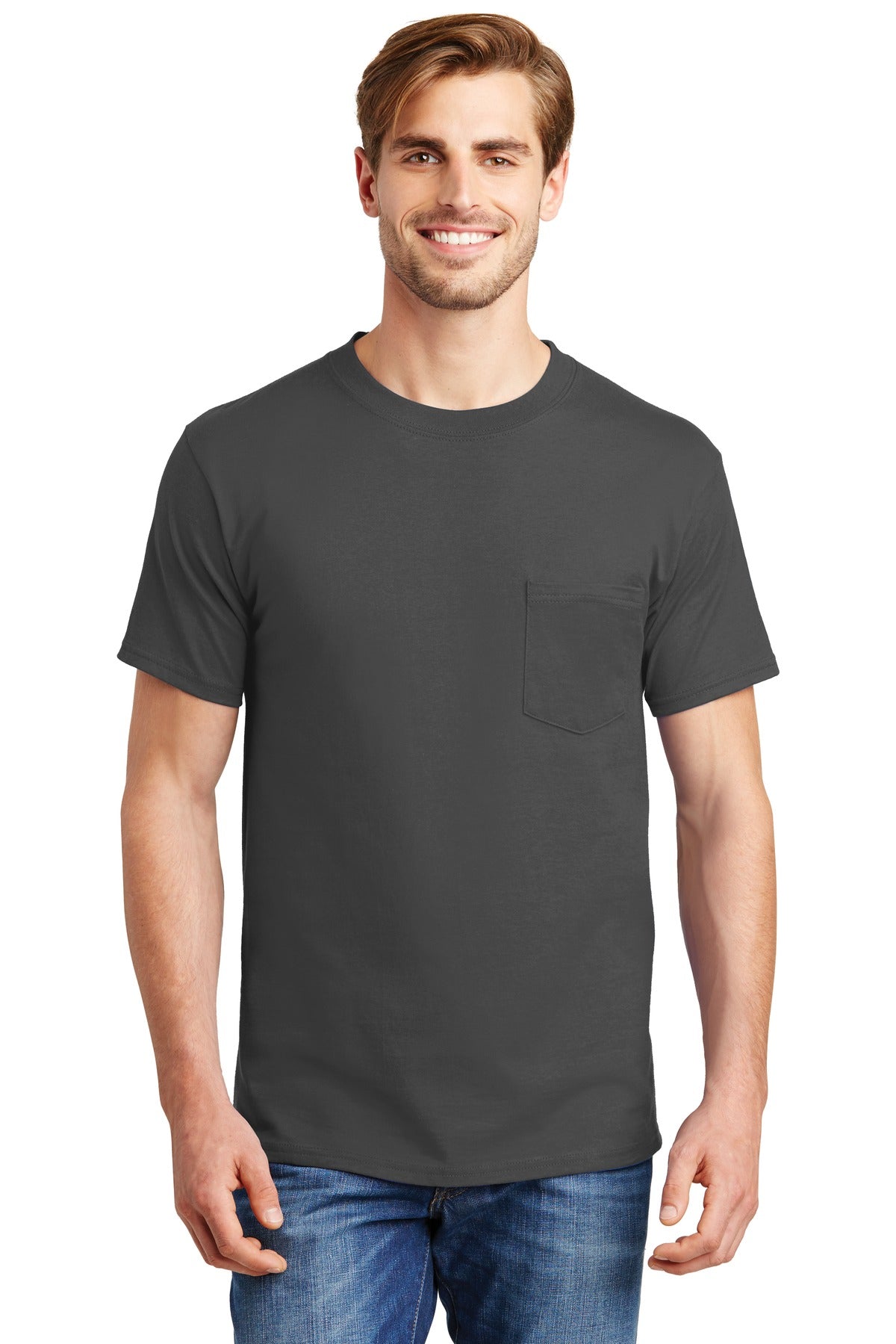 Hanes® Beefy-T® - 100% Cotton T-Shirt with Pocket. 5190