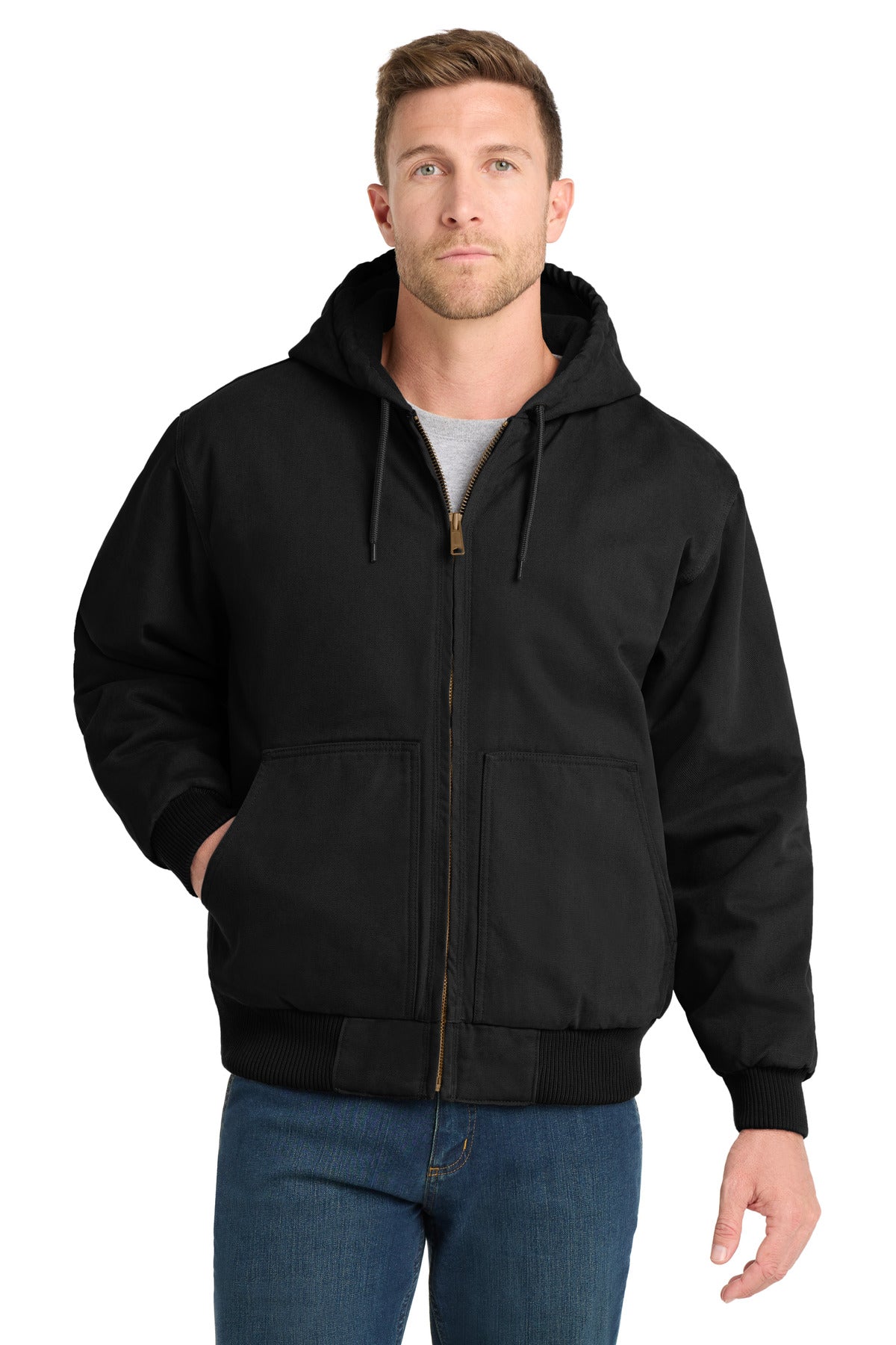 CornerStone ® Washed Duck Cloth Insulated Hooded Work Jacket. CSJ41