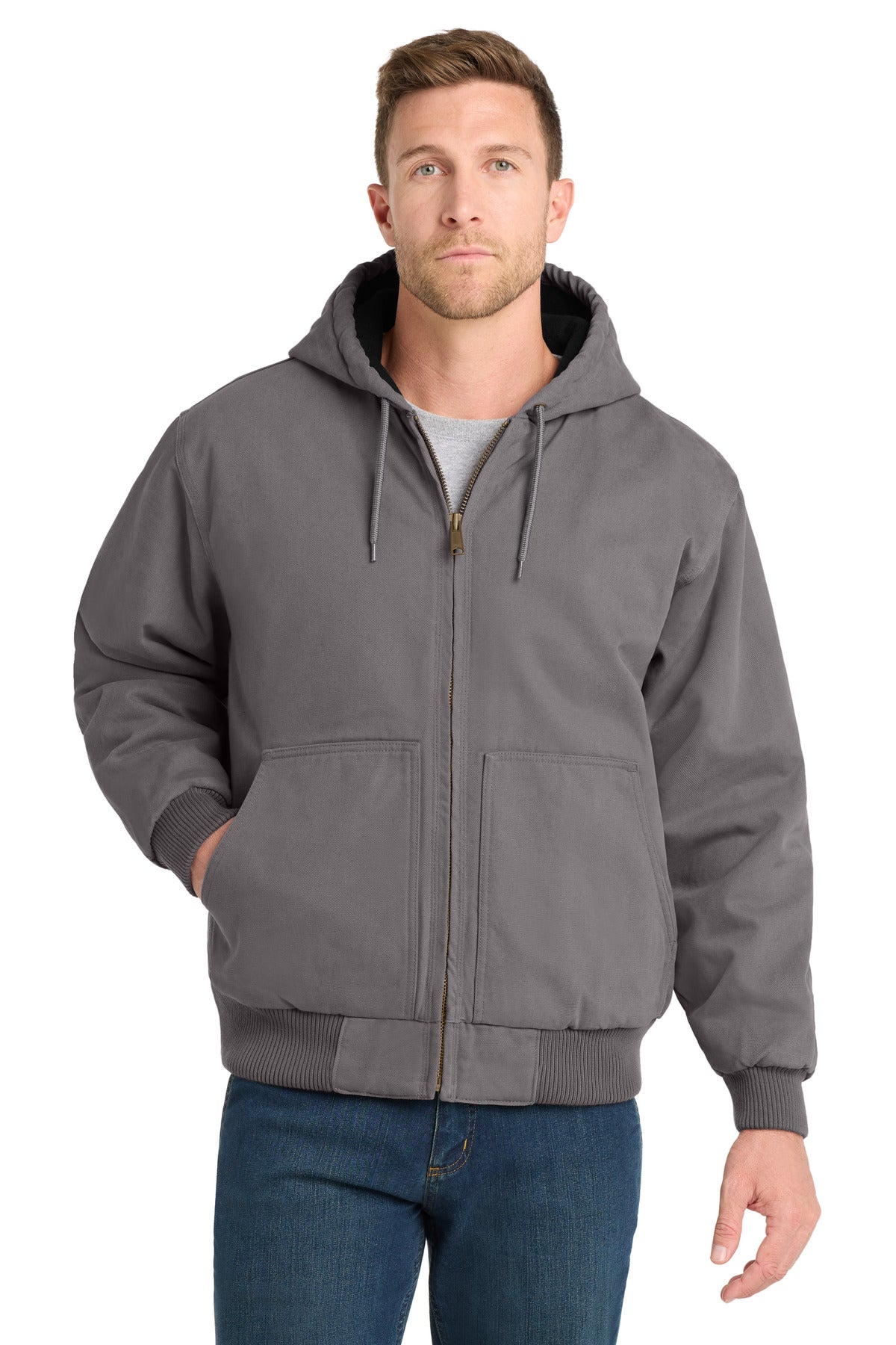 CornerStone ® Washed Duck Cloth Insulated Hooded Work Jacket. CSJ41