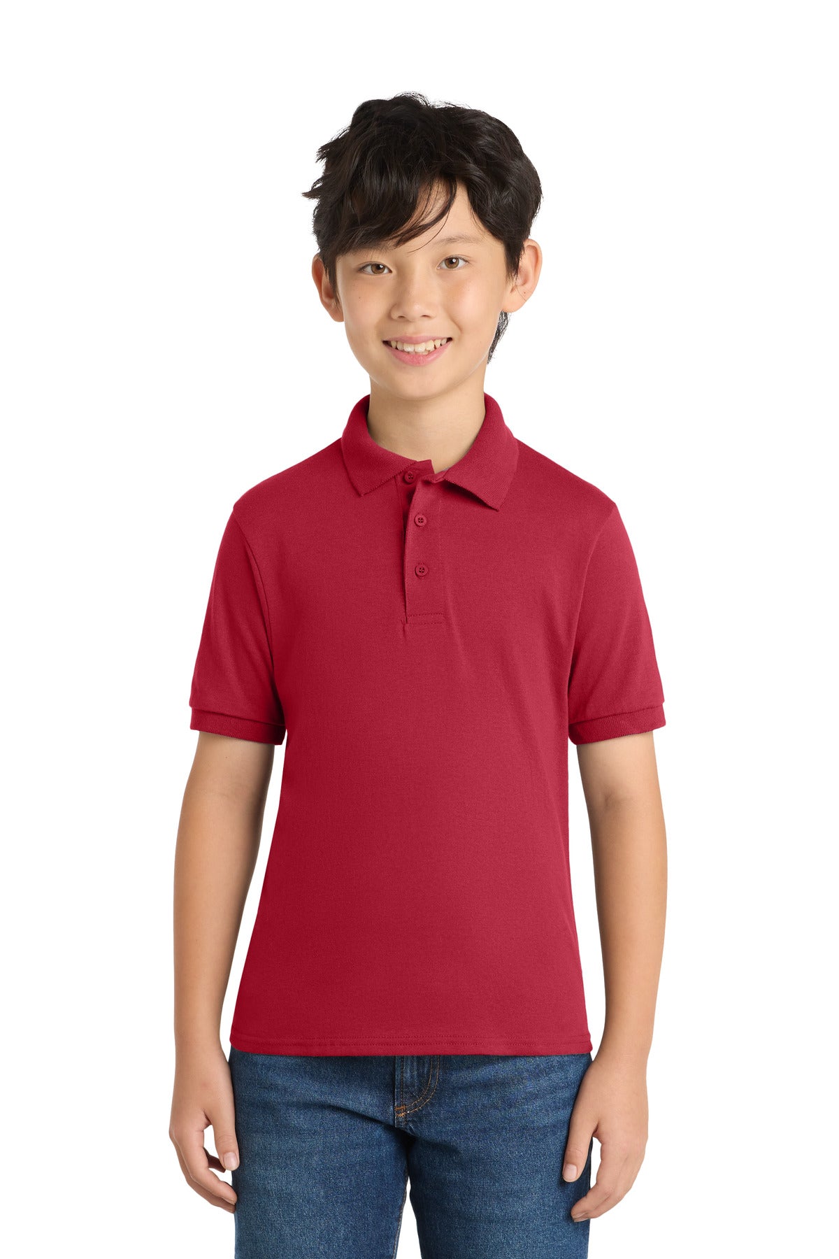 Port & Co ™ Youth Core Blend Jersey Knit Polo. KP55Y
