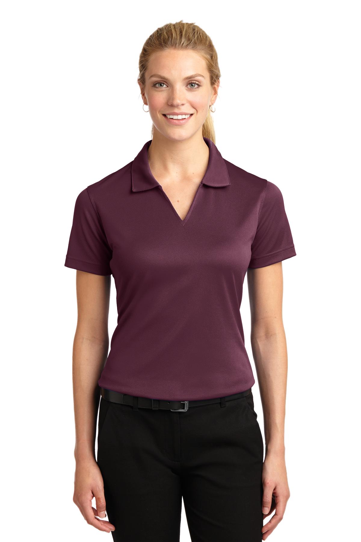 Sport-Tek® Ladies Dri-Mesh® V-Neck Polo. L469
