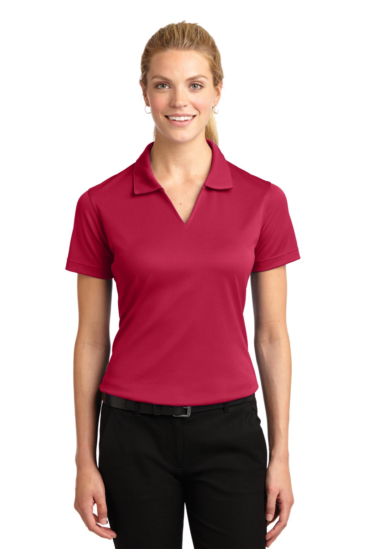 Sport-Tek® Ladies Dri-Mesh® V-Neck Polo. L469