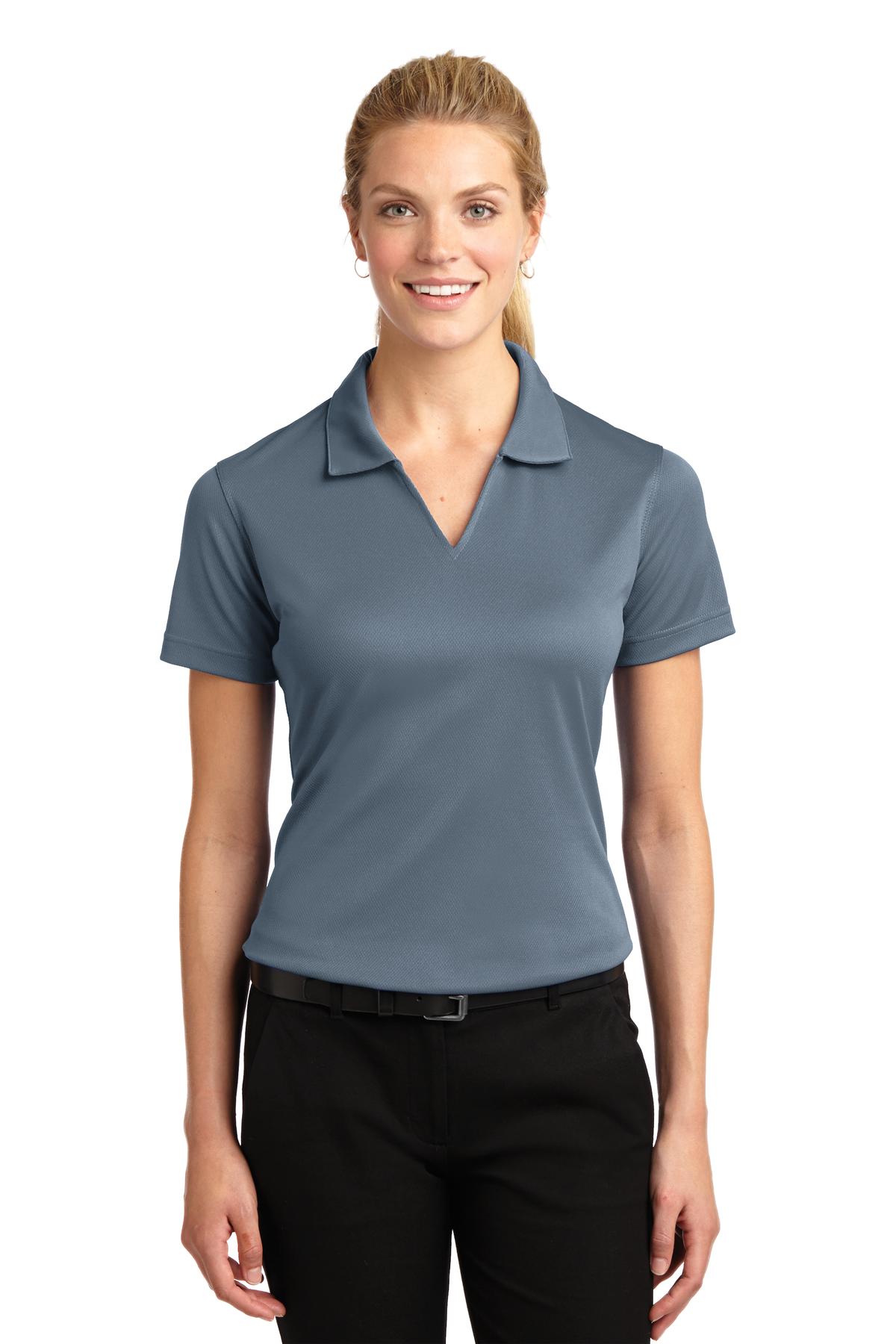 Sport-Tek® Ladies Dri-Mesh® V-Neck Polo. L469