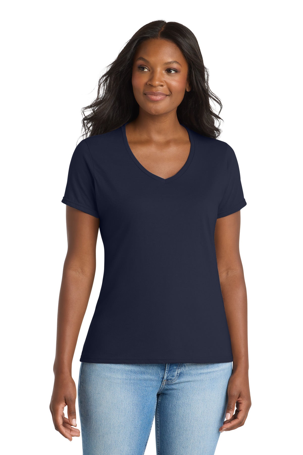 Port & Co ™ Women's Performance Blend V-Neck Tee. LPC381V