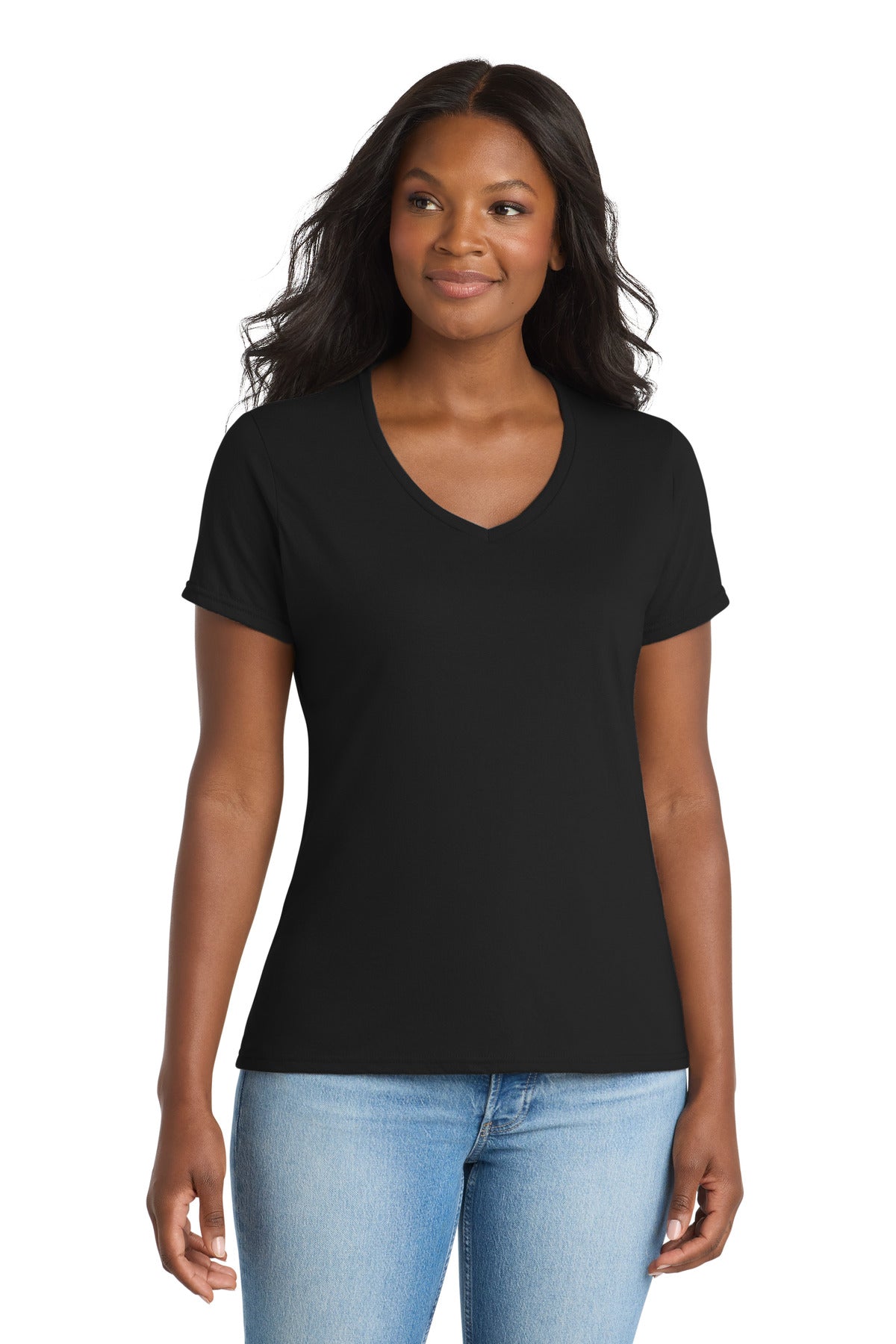 Port & Co ™ Women's Performance Blend V-Neck Tee. LPC381V