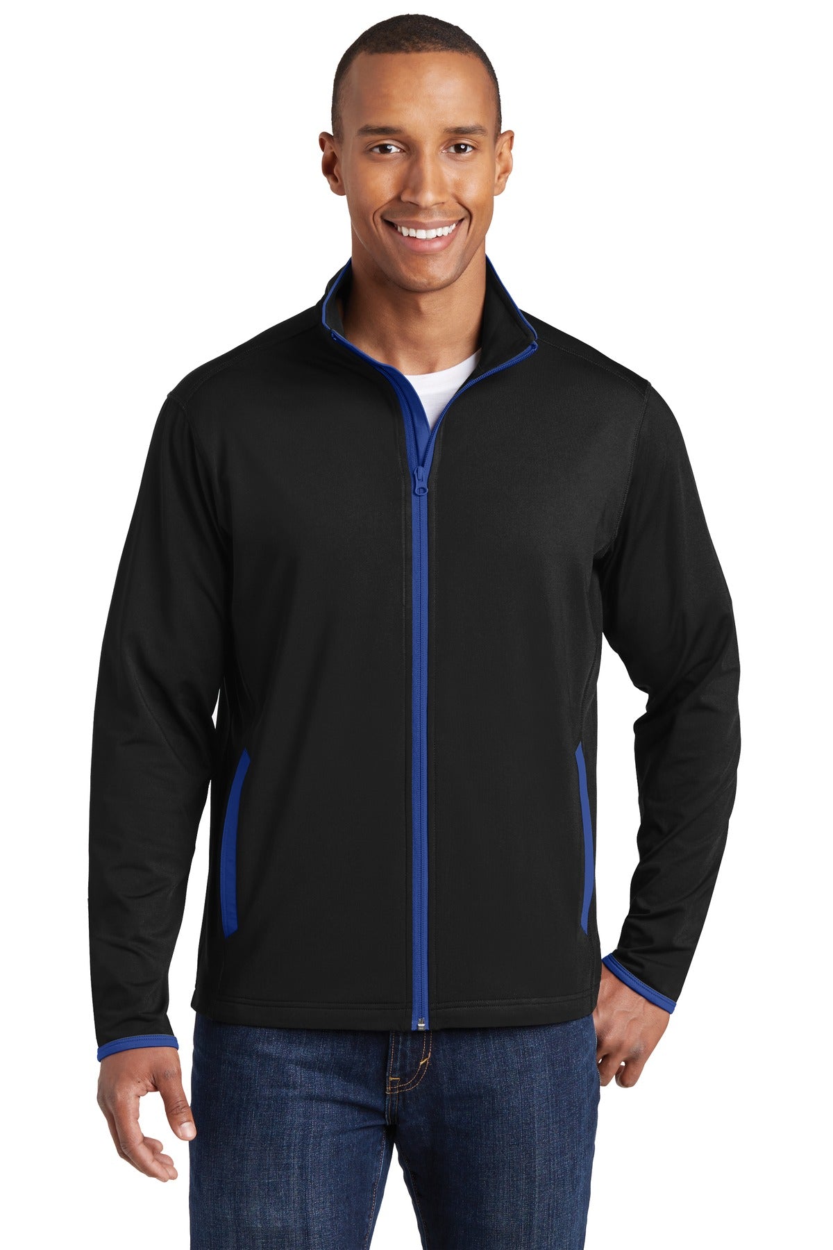 Sport-Tek® Sport-Wick® Stretch Contrast Full-Zip Jacket. ST853
