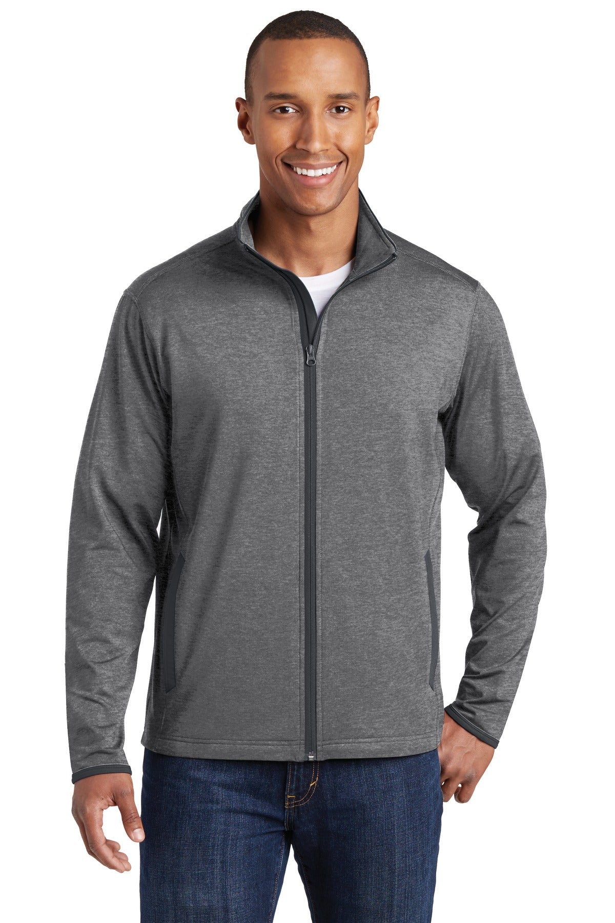 Sport-Tek® Sport-Wick® Stretch Contrast Full-Zip Jacket. ST853