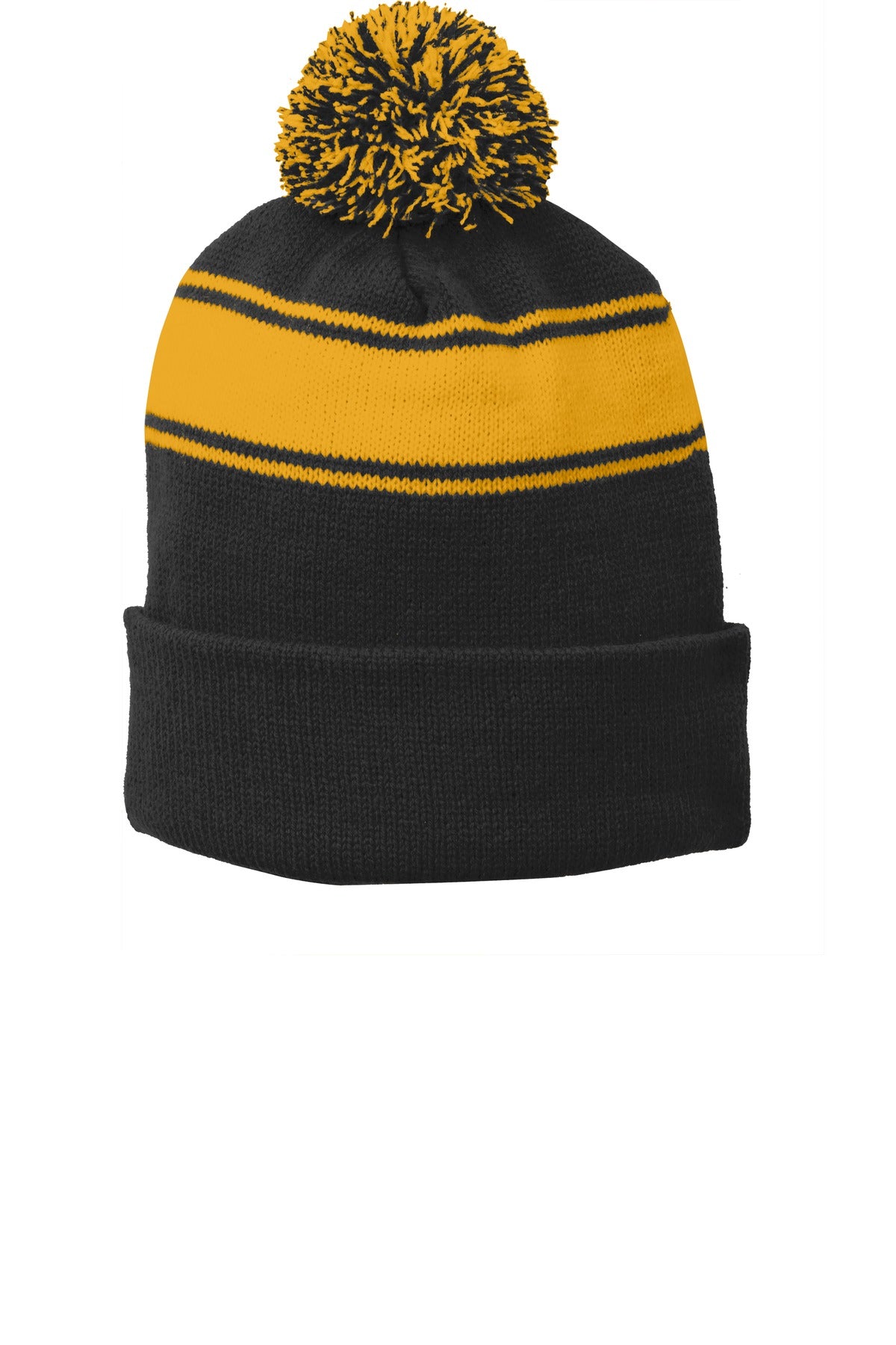 Sport-Tek® Stripe Pom Pom Beanie. STC28