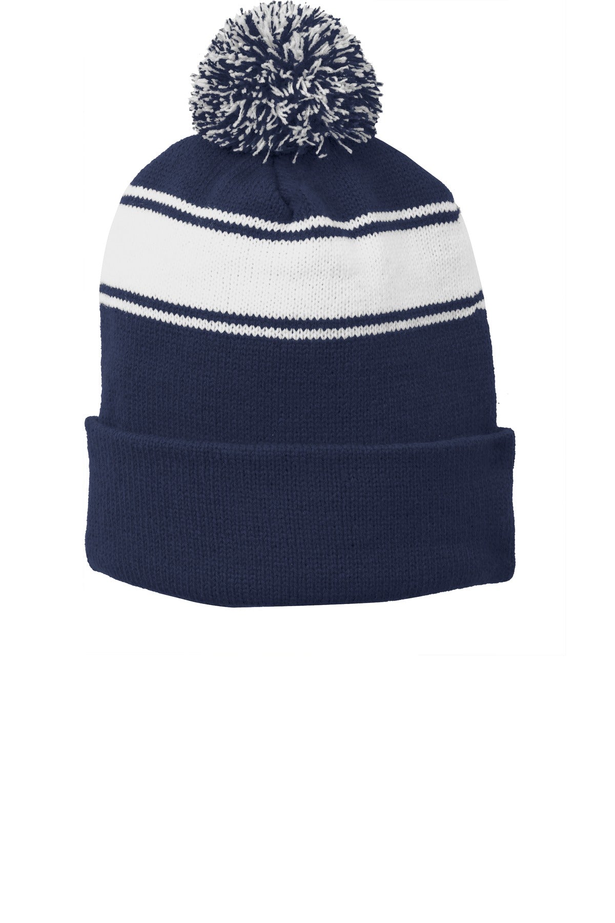 Sport-Tek® Stripe Pom Pom Beanie. STC28