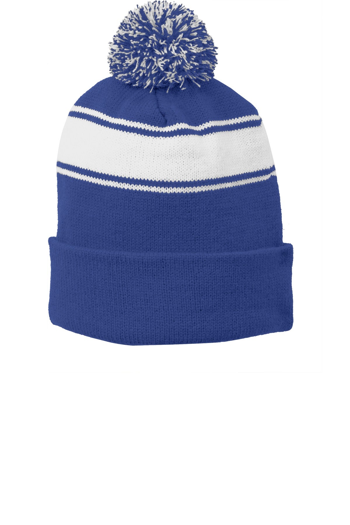 Sport-Tek® Stripe Pom Pom Beanie. STC28