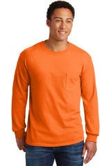 Gildan® - Ultra Cotton® 100% US Cotton Long Sleeve T-Shirt with Pocket.  2410