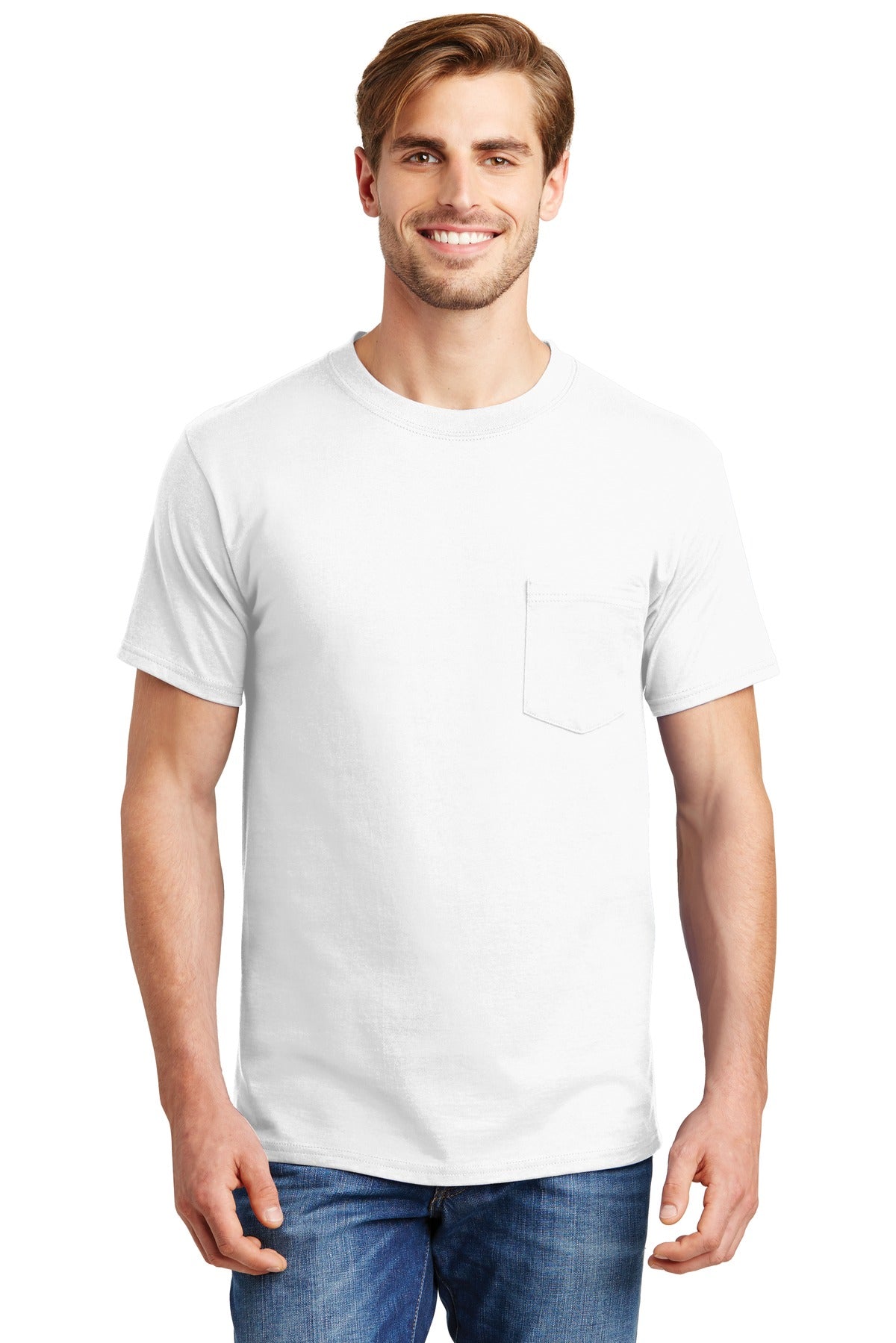 Hanes® Beefy-T® - 100% Cotton T-Shirt with Pocket. 5190