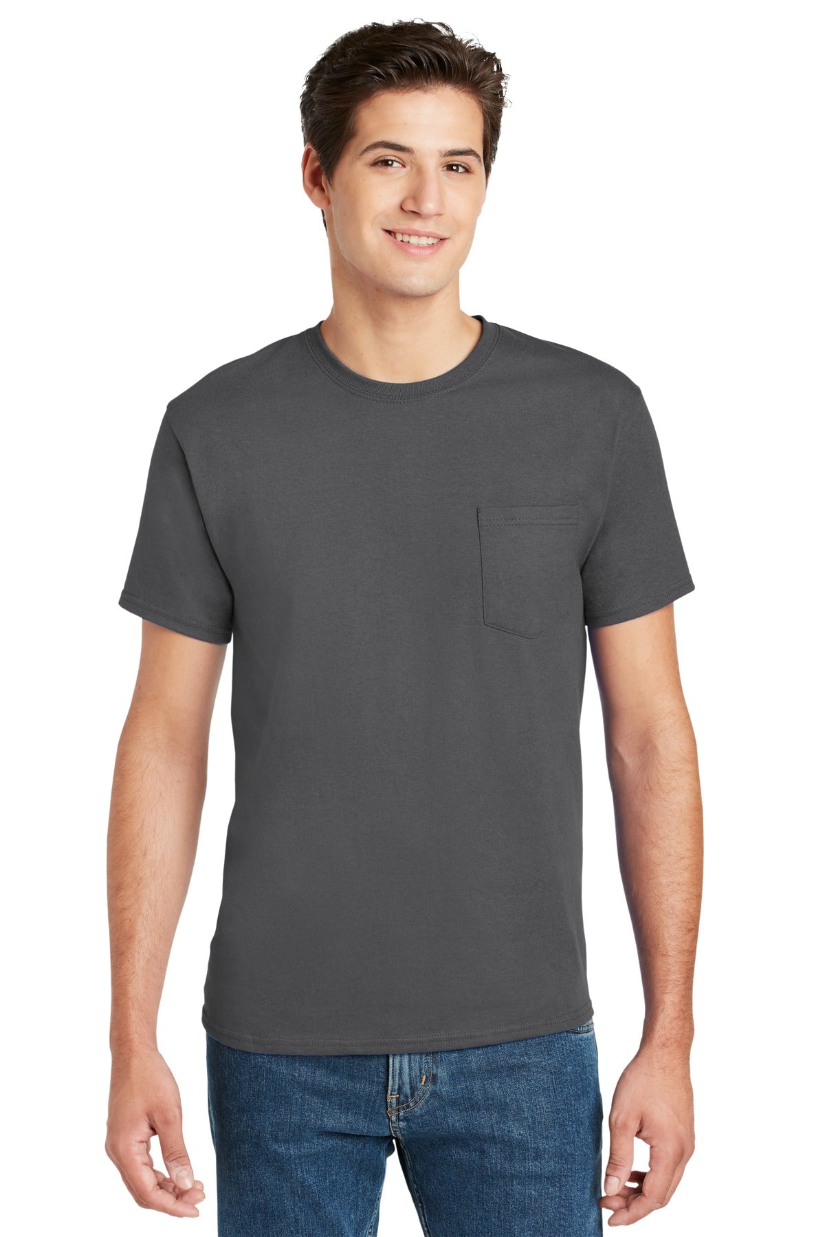 Hanes® - Authentic 100%  Cotton T-Shirt with Pocket.  5590