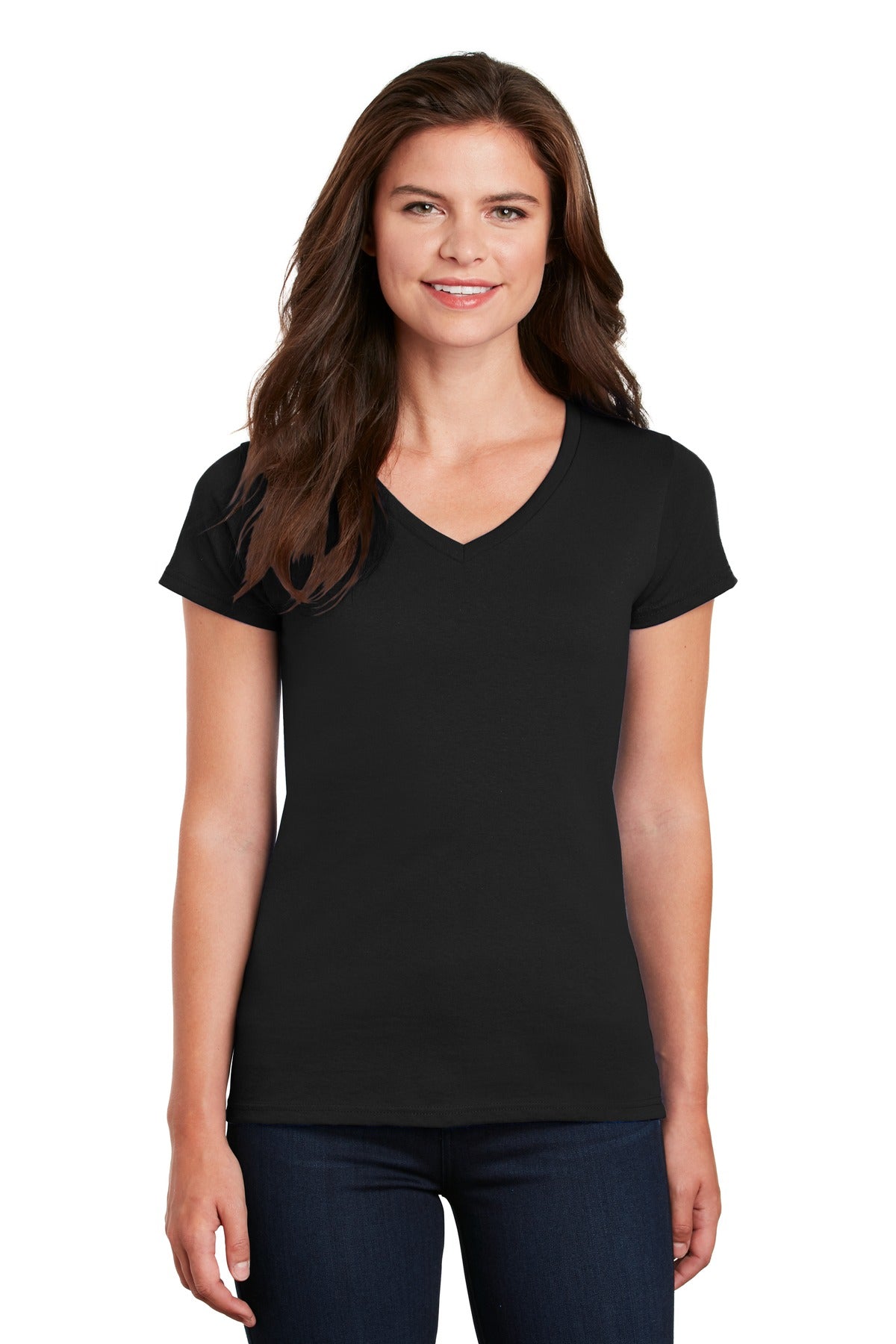 Gildan® Ladies Heavy Cotton™ 100% Cotton V-Neck T-Shirt. 5V00L