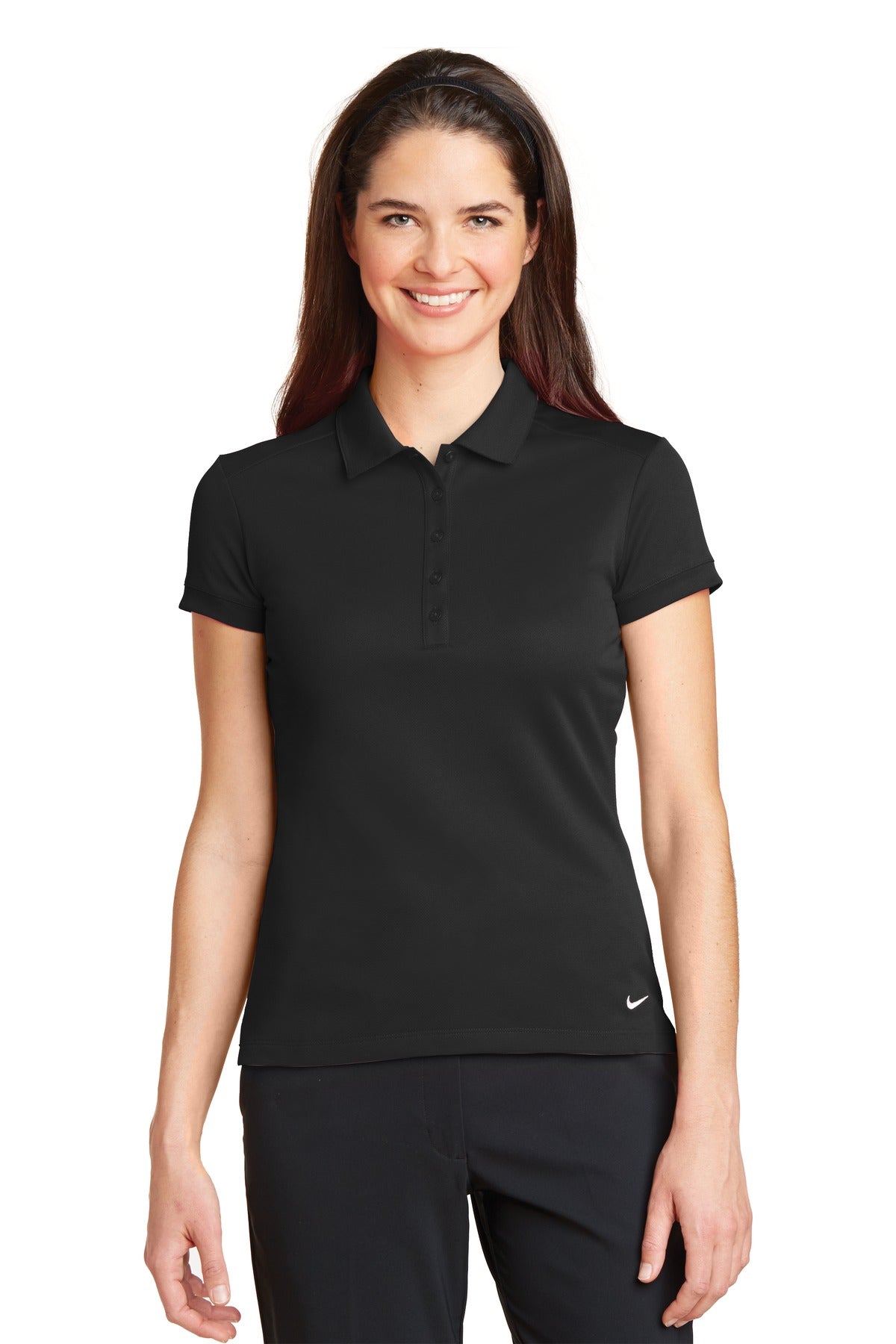 Nike Ladies Dri-FIT Solid Icon Pique Modern Fit Polo.  746100