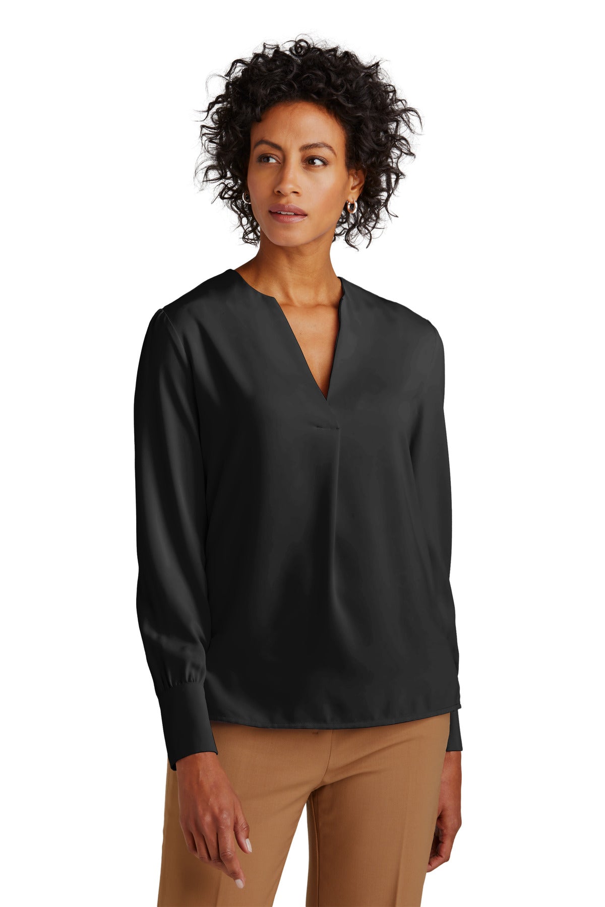 Brooks Brothers® Women's Open-Neck Satin Blouse BB18009