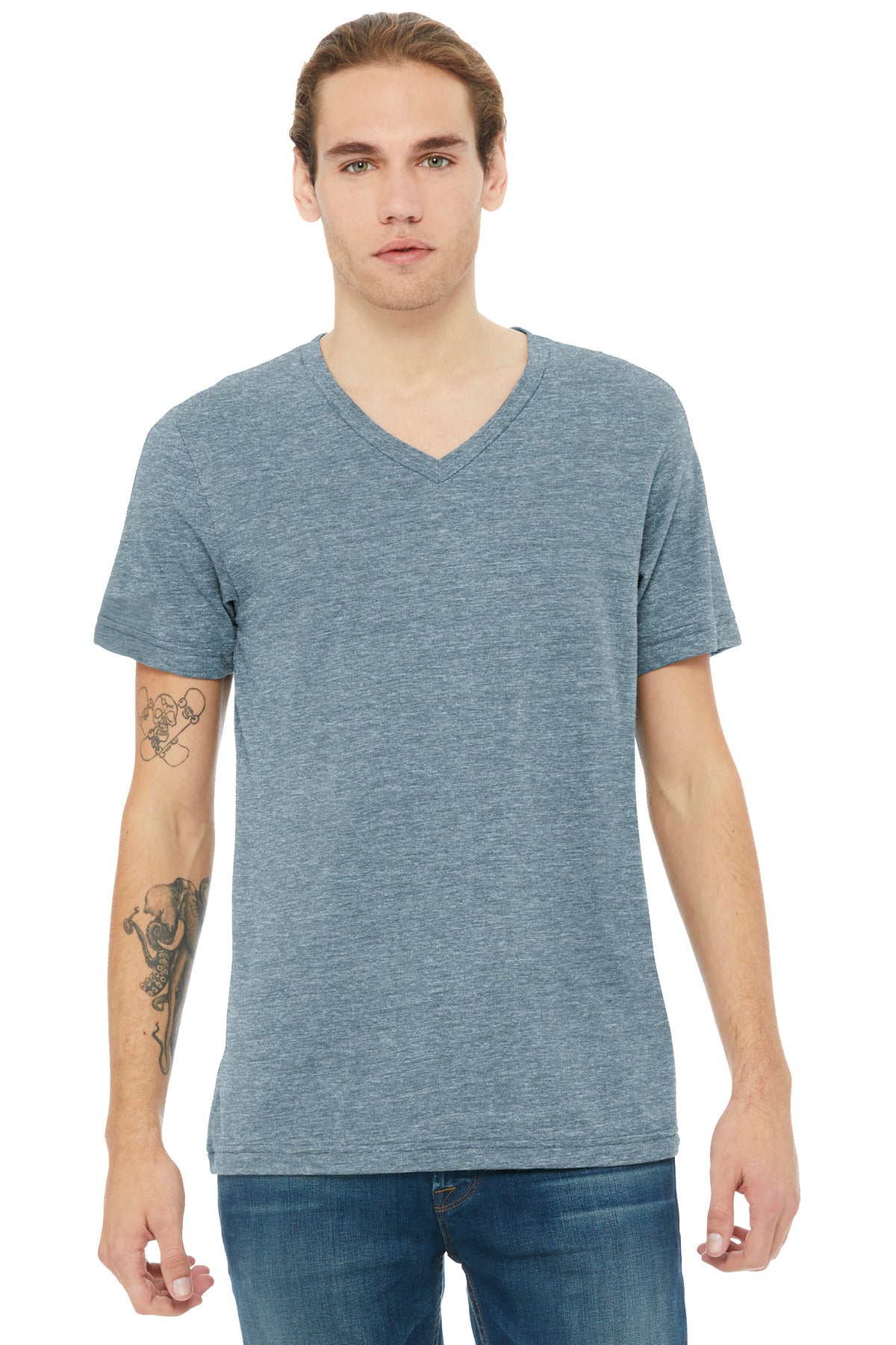 BELLA+CANVAS® Unisex Heather CVC V-Neck Tee BC3005CVC