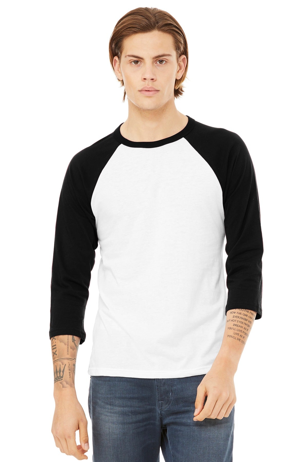 BELLA+CANVAS  ®  Unisex 3/4-Sleeve Baseball Tee. BC3200