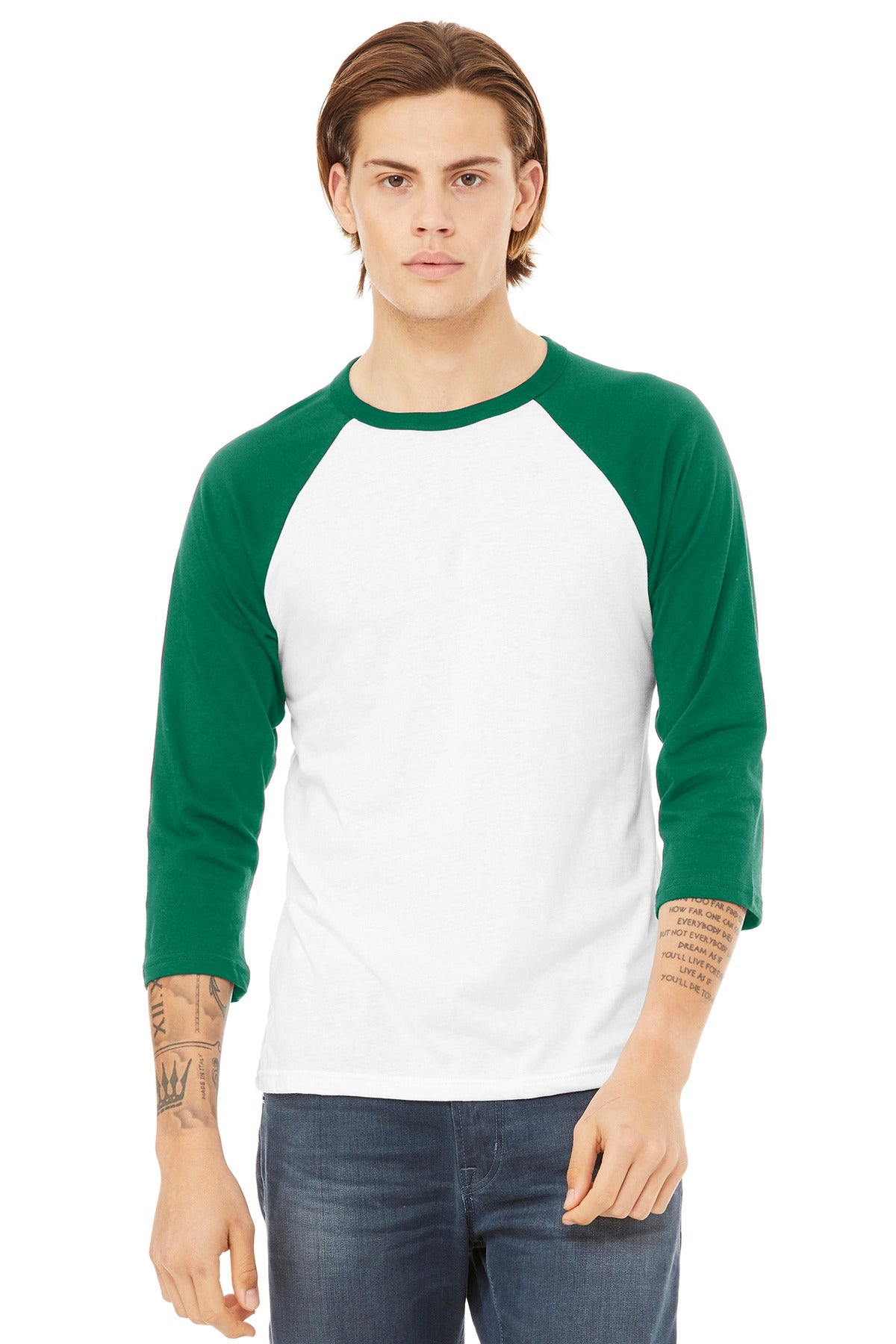 BELLA+CANVAS  ®  Unisex 3/4-Sleeve Baseball Tee. BC3200