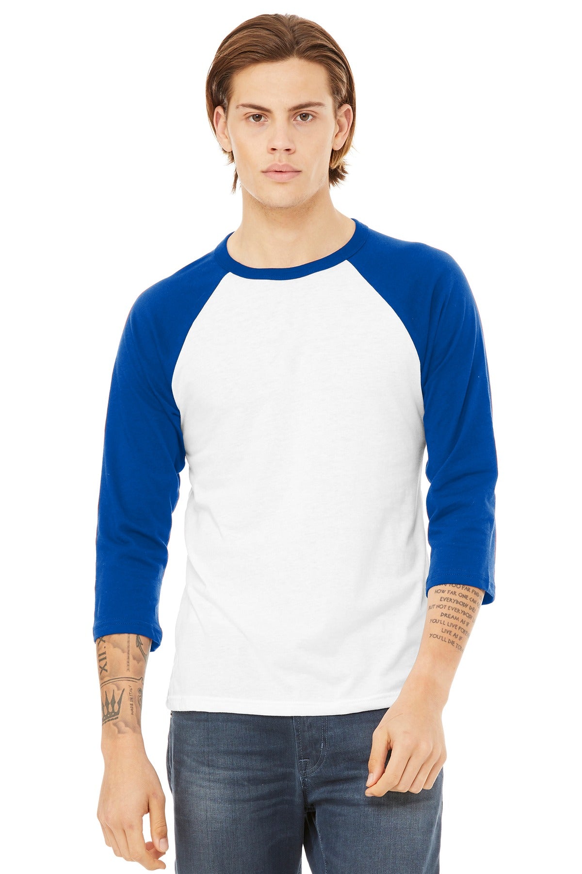 BELLA+CANVAS  ®  Unisex 3/4-Sleeve Baseball Tee. BC3200