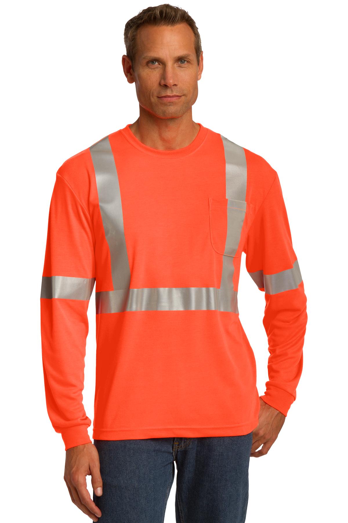 CornerStone® ANSI 107 Class 2 Long Sleeve Safety T-Shirt. CS401LS