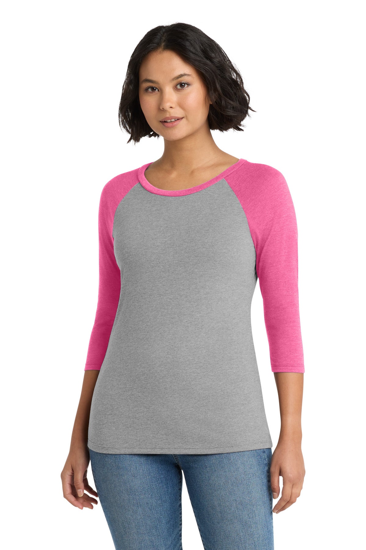District ®  Women's Perfect Tri ®  3/4-Sleeve Raglan. DM136L