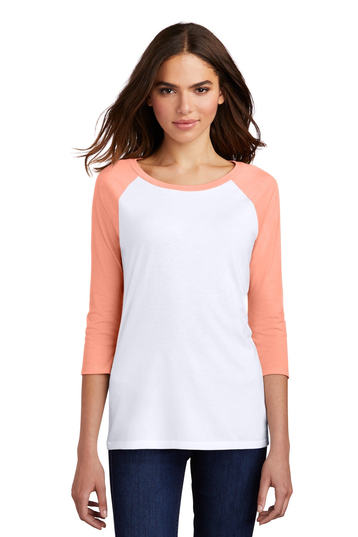 District® Women's Perfect Tri® 3/4-Sleeve Raglan. DM136L