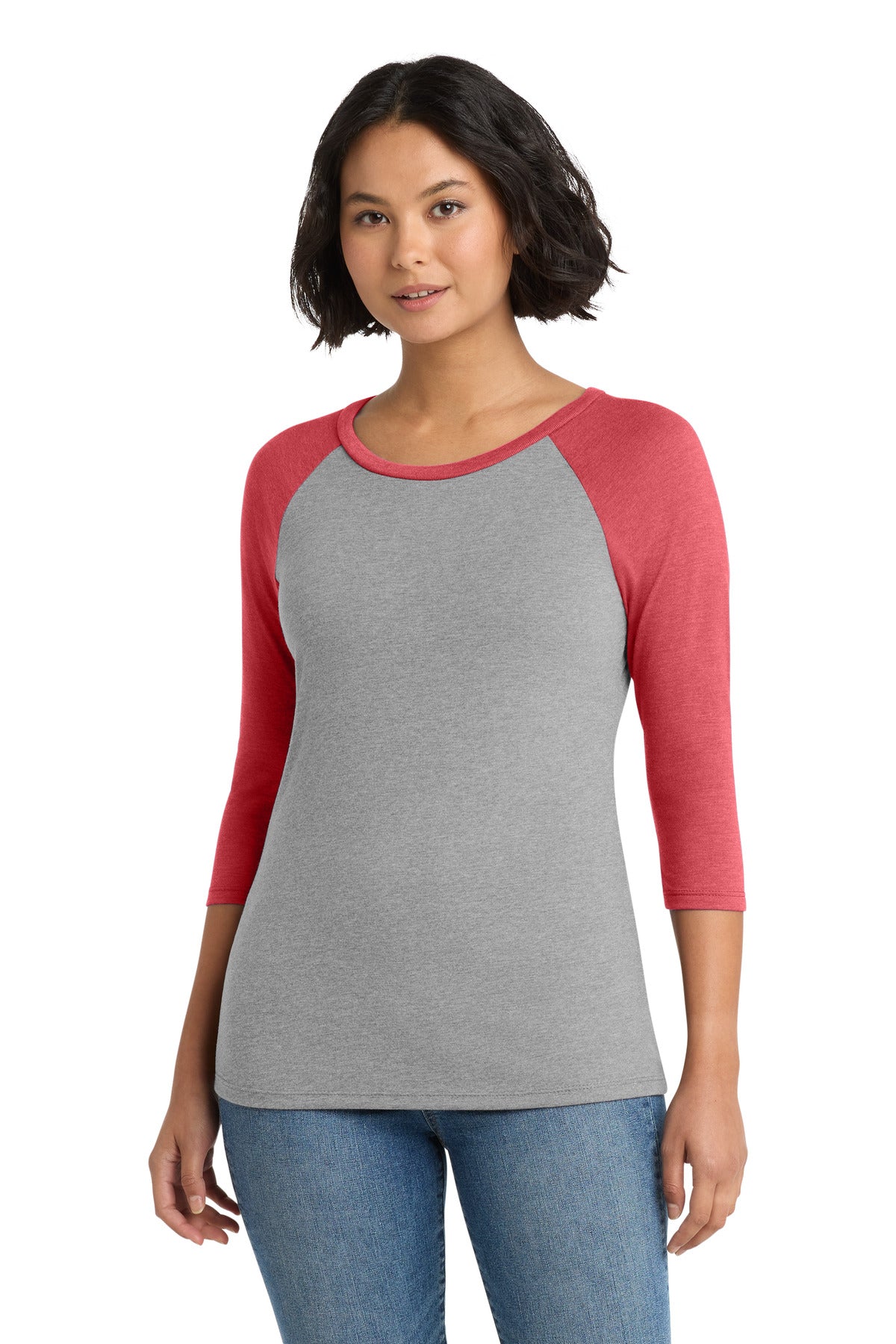 District ®  Women's Perfect Tri ®  3/4-Sleeve Raglan. DM136L