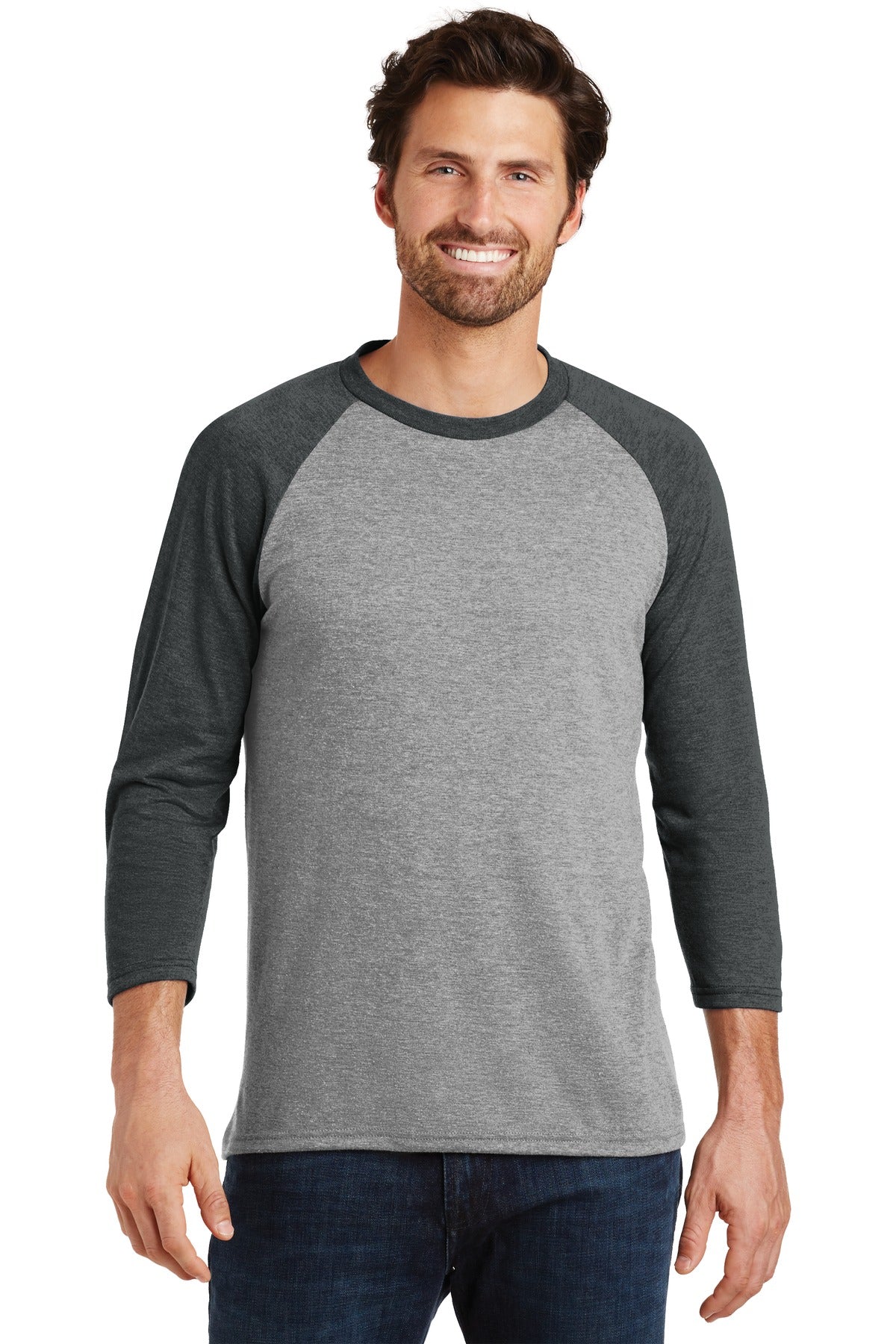 District ® Perfect Tri® 3/4-Sleeve Raglan. DM136