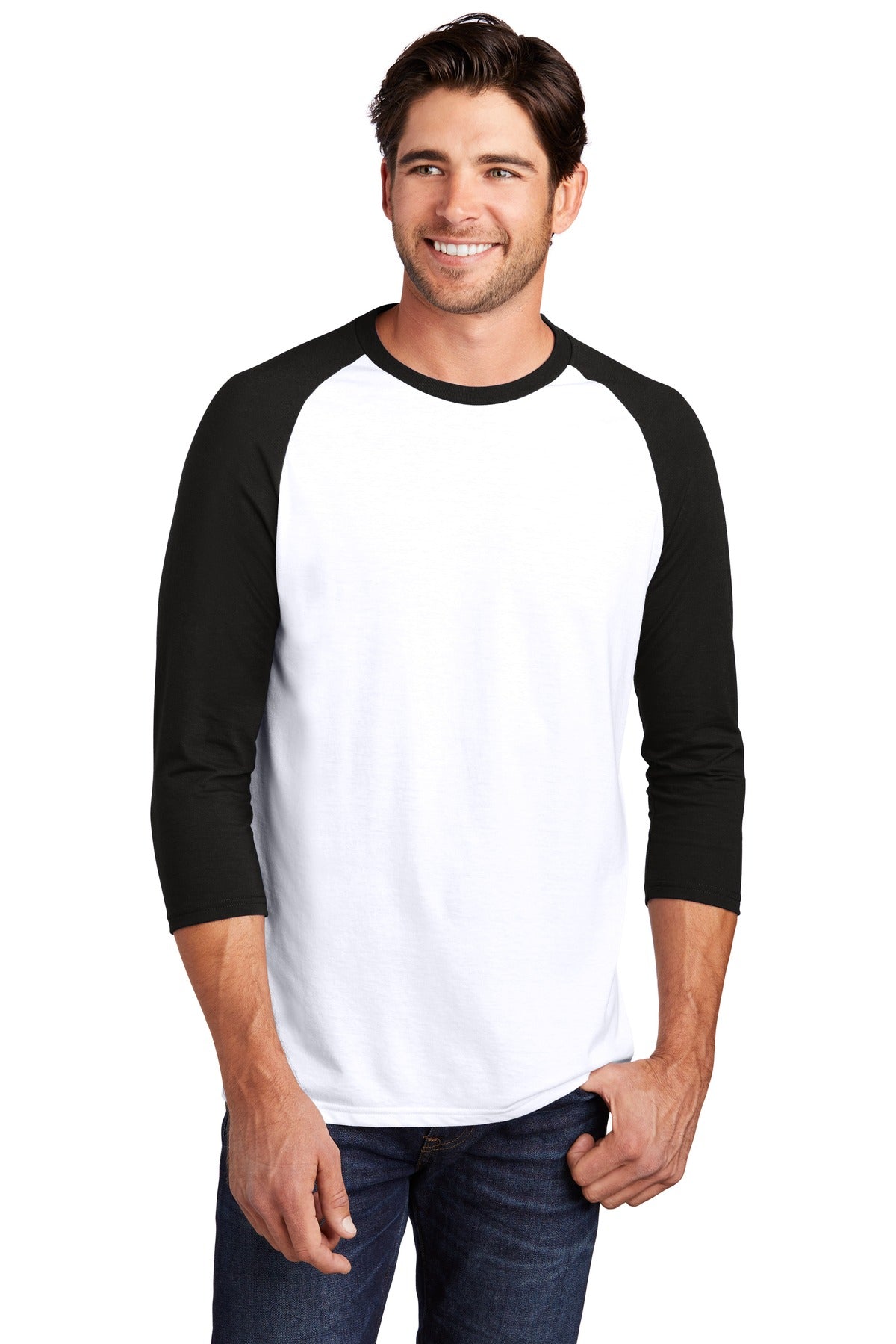 District ® Perfect Tri® 3/4-Sleeve Raglan. DM136