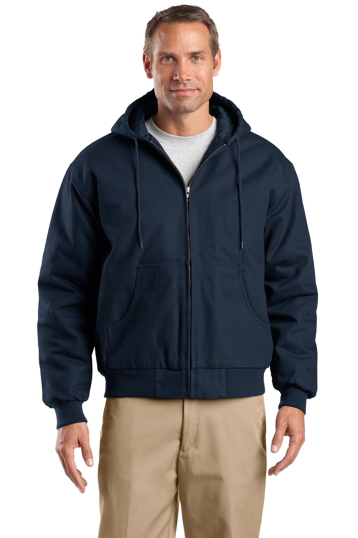 CornerStone® Tall Duck Cloth Hooded Work Jacket. TLJ763H – Logo