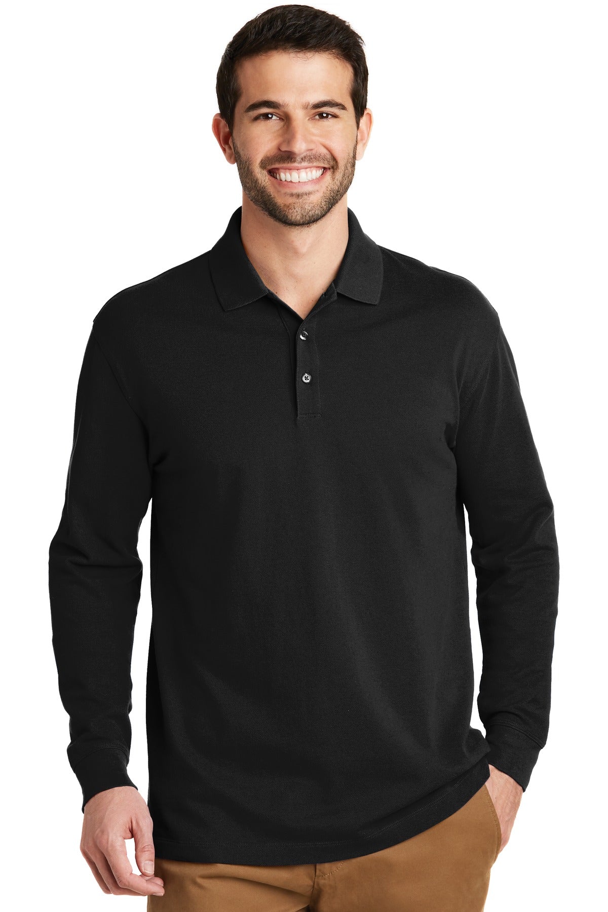 Port Authority® EZCotton® Long Sleeve Polo. K8000LS