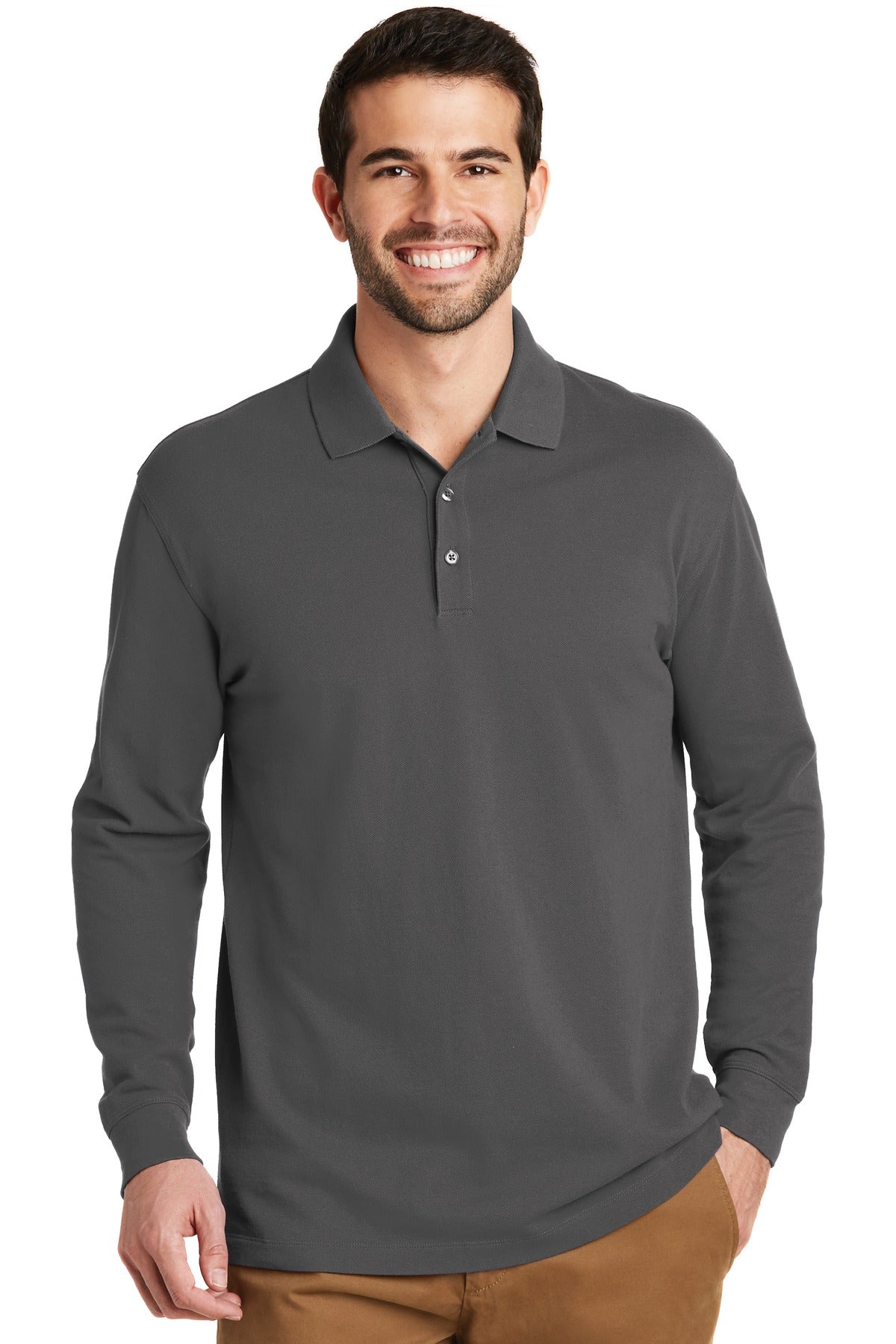 Port Authority® EZCotton® Long Sleeve Polo. K8000LS