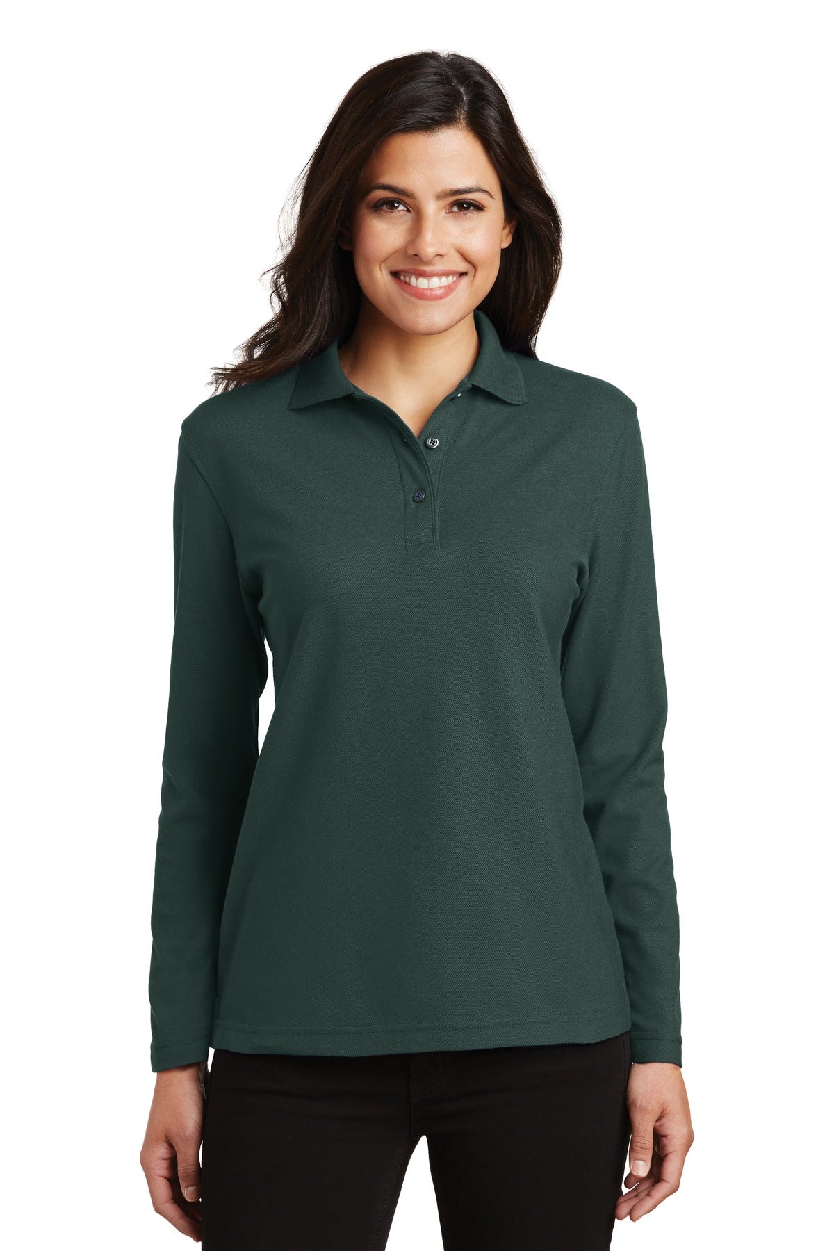 Port Authority® Ladies  Silk Touch™ Long Sleeve Polo.  L500LS