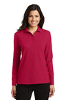 Port Authority® Ladies  Silk Touch™ Long Sleeve Polo.  L500LS