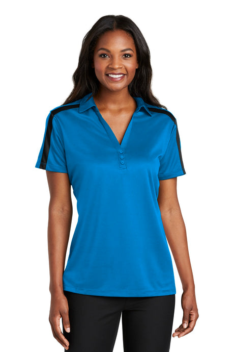 Port Authority® Ladies Silk Touch™ Performance Colorblock Stripe Polo. L547