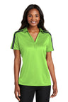 Port Authority® Ladies Silk Touch™ Performance Colorblock Stripe Polo. L547