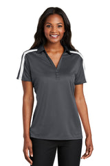 Port Authority® Ladies Silk Touch™ Performance Colorblock Stripe Polo. L547