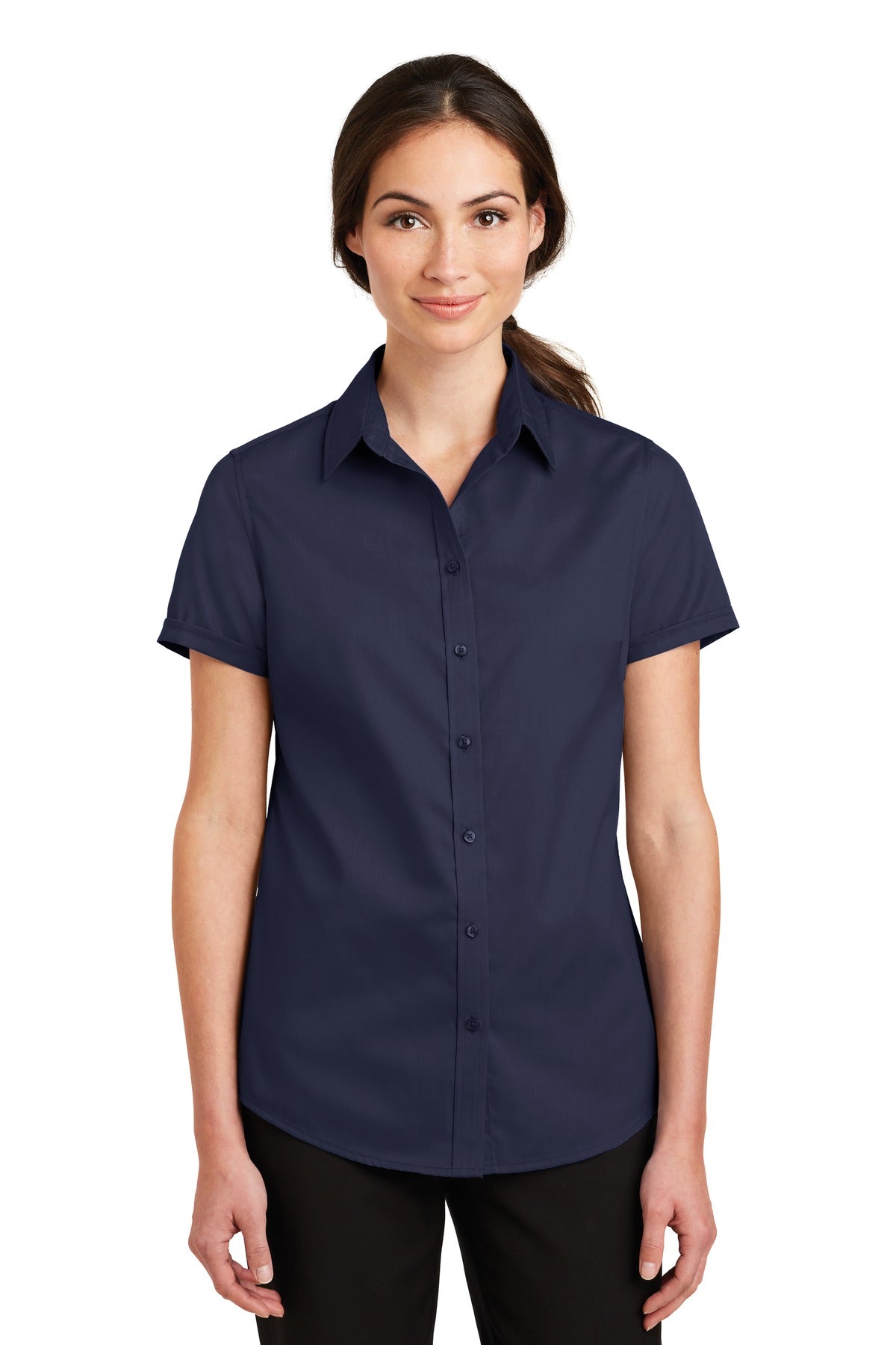 Port Authority® Ladies Short Sleeve SuperPro™ Twill Shirt. L664