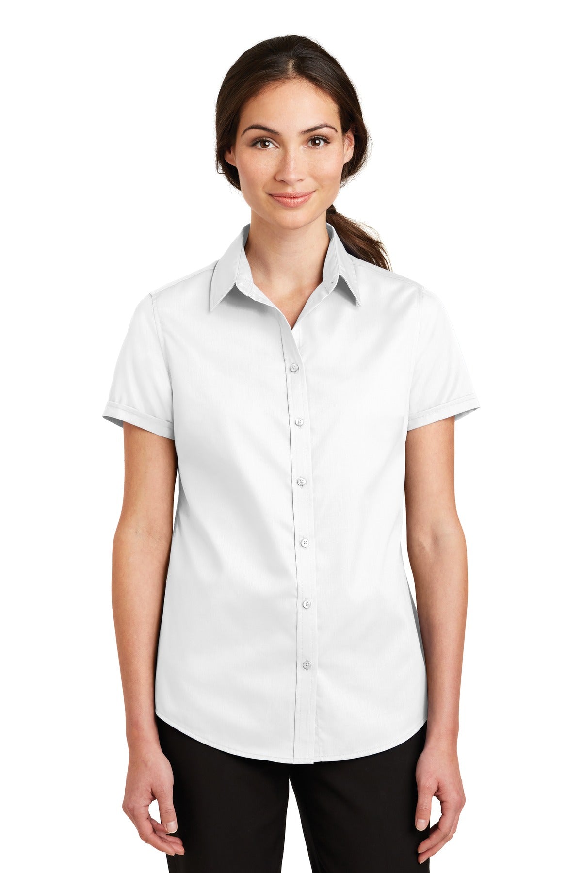 Port Authority® Ladies Short Sleeve SuperPro™ Twill Shirt. L664