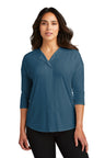 Port Authority® Ladies Concept 3/4-Sleeve Soft Split Neck Top. LK5433