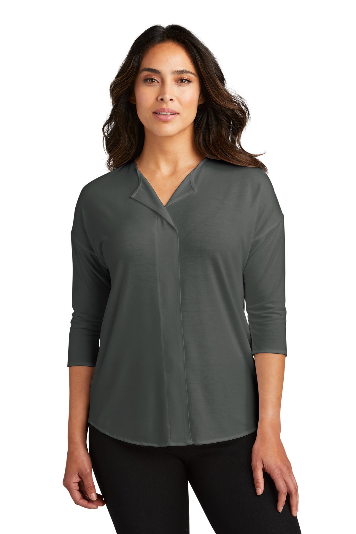 Port Authority® Ladies Concept 3/4-Sleeve Soft Split Neck Top. LK5433