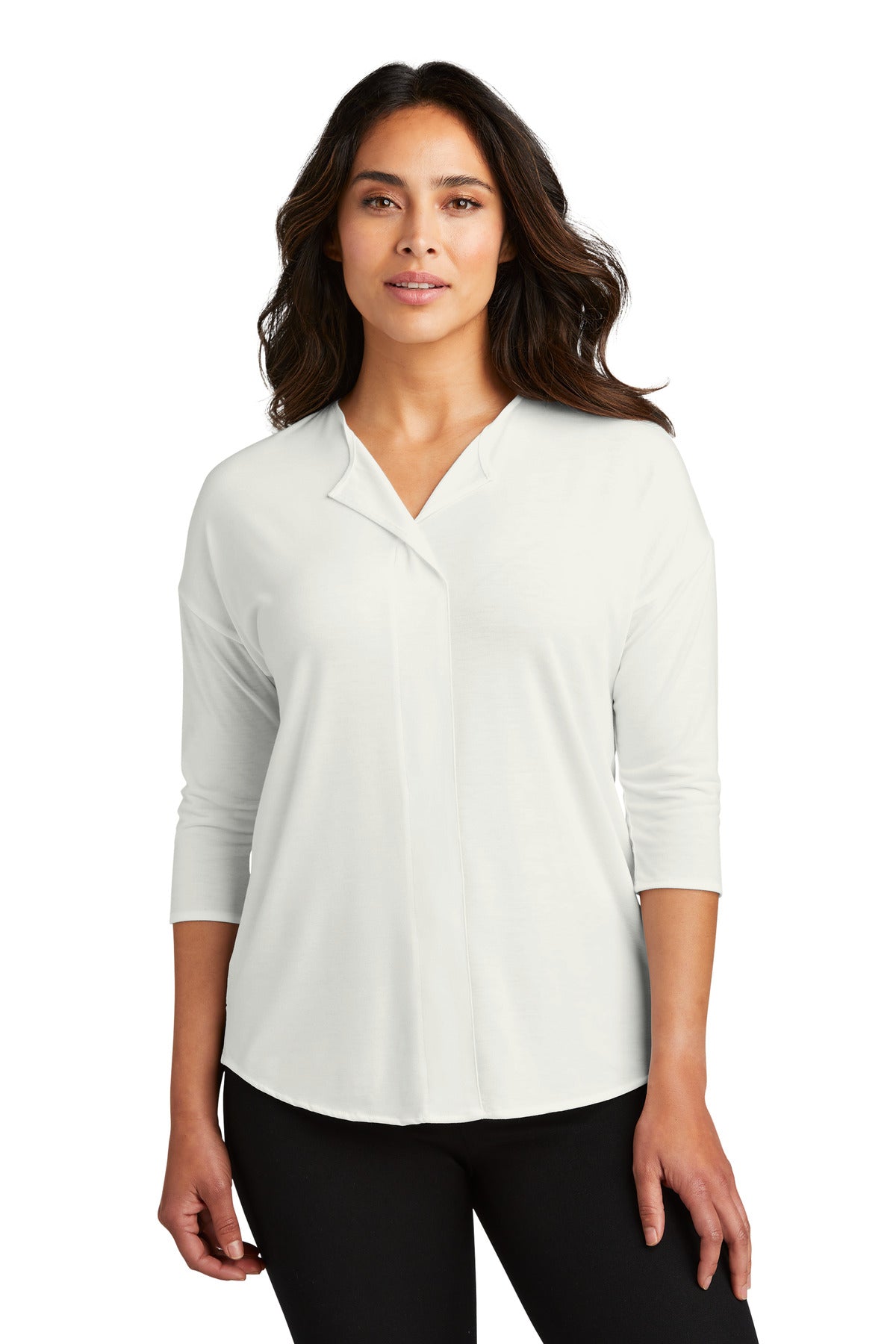 Port Authority® Ladies Concept 3/4-Sleeve Soft Split Neck Top. LK5433