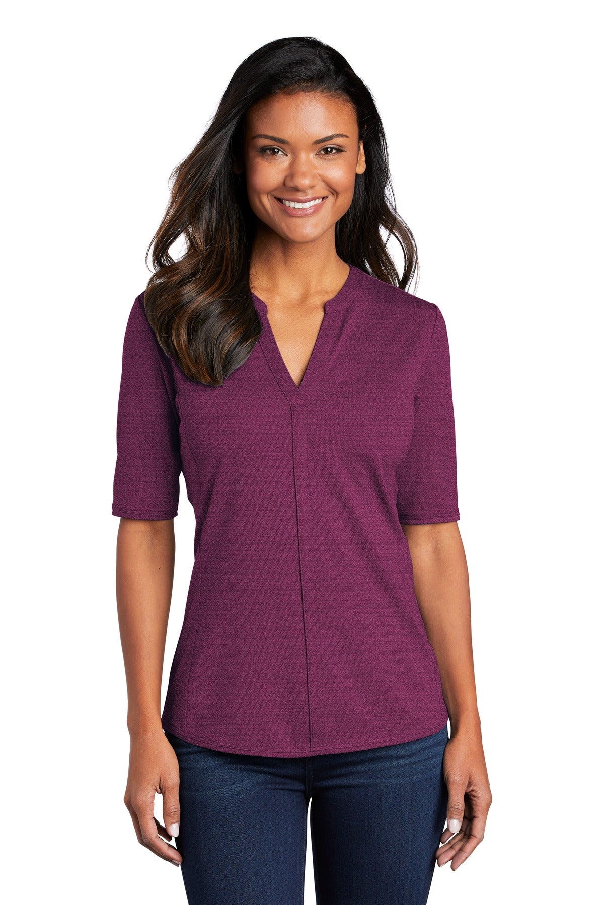 Port Authority ® Ladies Stretch Heather Open Neck Top  LK583