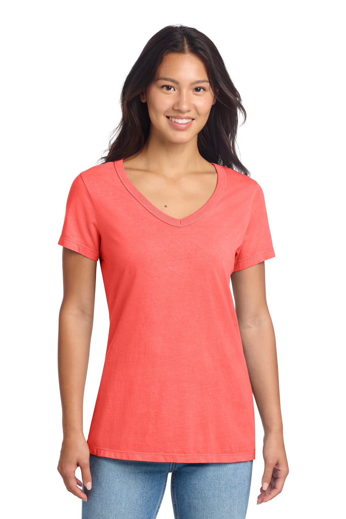 Port & Co ™  Women's Beach Wash ®  Garment-Dyed V-Neck Tee LPC099V