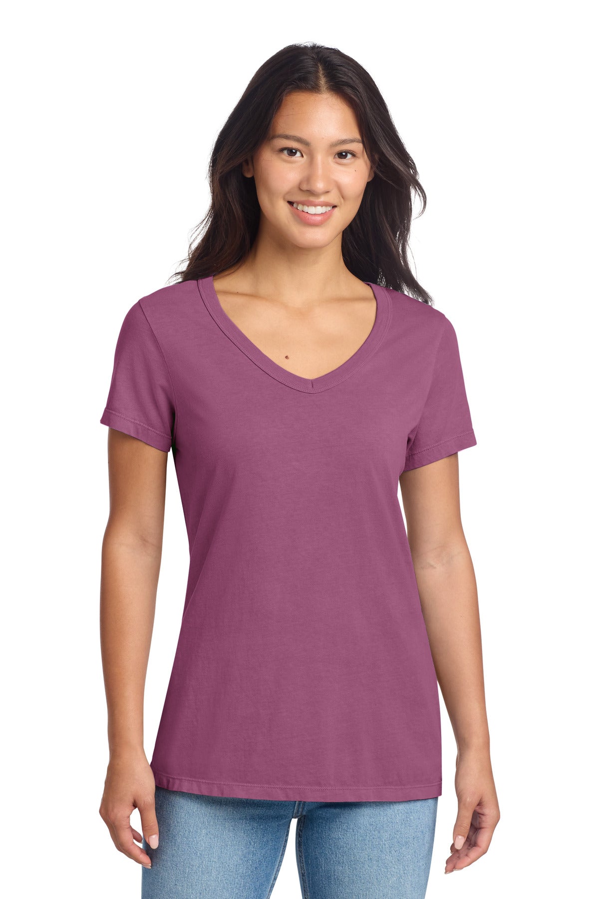 Port & Co ™  Women's Beach Wash ®  Garment-Dyed V-Neck Tee LPC099V