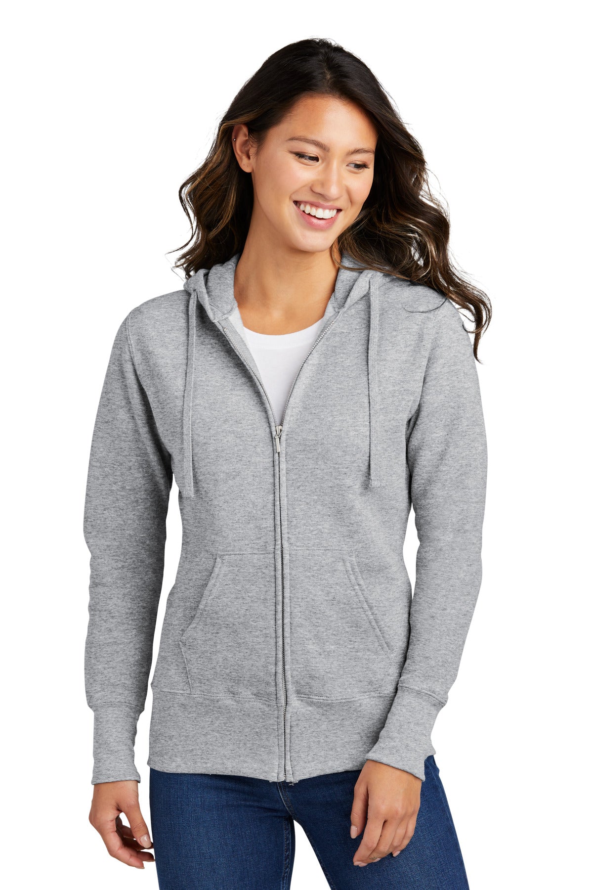 Port & Company® Ladies Core Fleece Full-Zip Hooded Sweatshirt. LPC78ZH