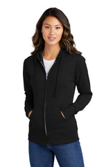 Port & Company® Ladies Core Fleece Full-Zip Hooded Sweatshirt. LPC78ZH