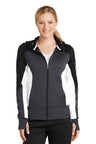 Sport-Tek® Ladies Tech Fleece Colorblock Full-Zip Hooded Jacket. LST245